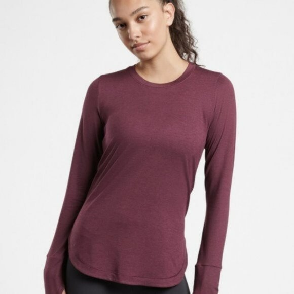 Athleta | Uptempo Long Sleeve Top Auberge Heather | Size Extra Small - Picture 1 of 8